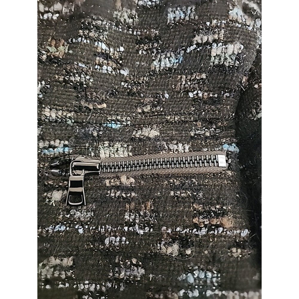 Carlisle 2pc Skirt Suit Set Black Aqua Beige Tweed Size Jacket 0 Skirt 4 NICE - Picture 8 of 10